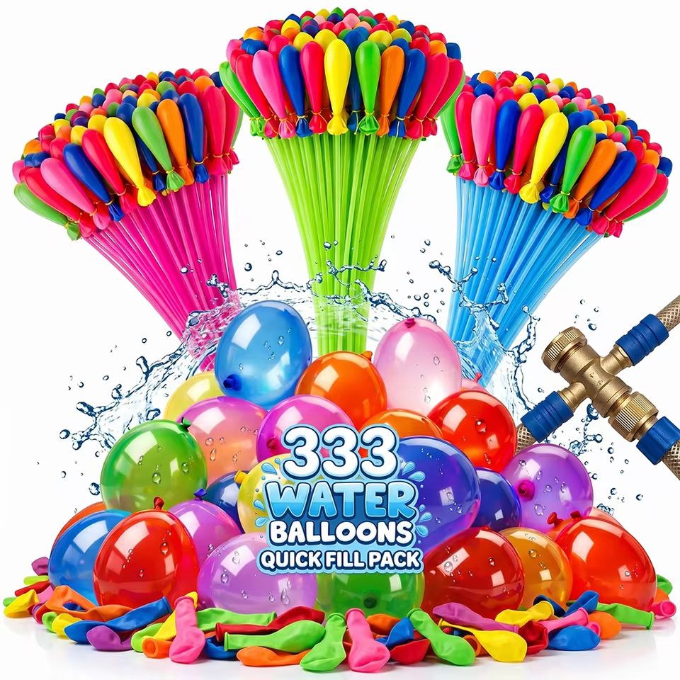 Party Games Bomb - 333 шт. быстрозаполняемые водные шары, самозапечатывающиеся