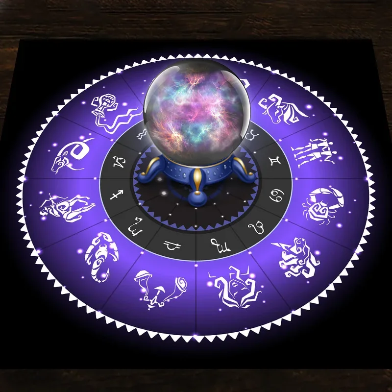 Zodiac Party Games - Скатерть для Таро фиолетовая с колесом